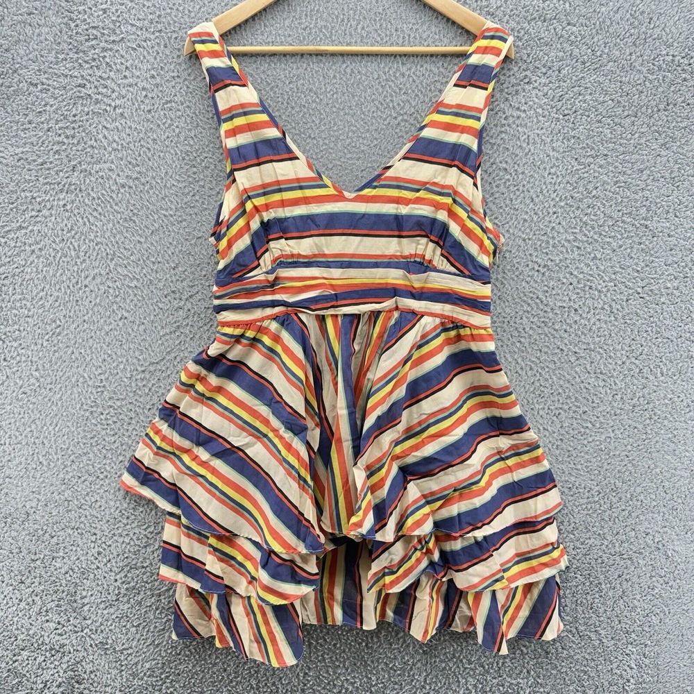 Thread Social Tank Dress Womens 12 Colorful Striped‎ Layered Boho Sleeveless